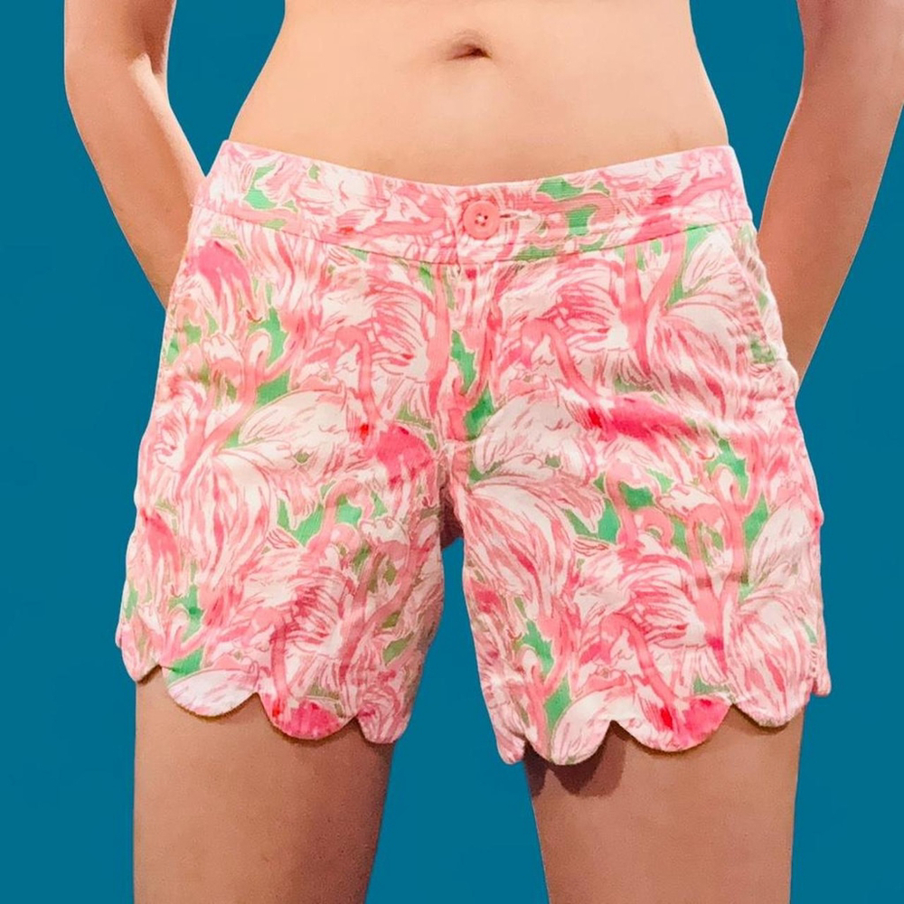 Kawaii Coquette Fairy Preppy Lilly Pulitzer Pink Floral Buttercup Short 000